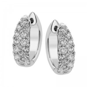 Simon G. Huggie Earrings In 18 Karat White Gold With 36 Round Cut Diamonds =1.02ctw Vs F/g. Model # Le4662 Serial #771903