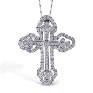 Simon G.. LP4075-S Diamond Cross Pendant & Chain