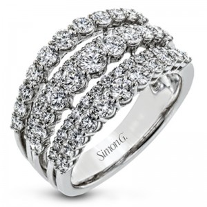 Simon G 18kt LR2622 White Gold Diamond Fashion Ring