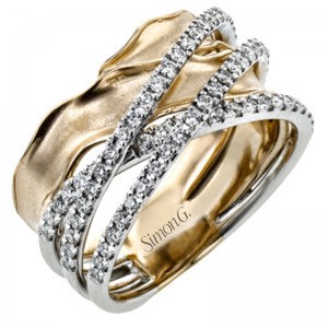Simon G 18K Yellow & White Gold Diamond Ring