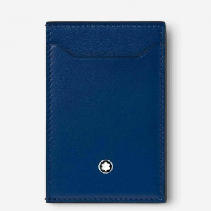 Montblanc MB129684 Meisterstück Pocket Holder - Deep Shine Blue Leather