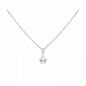Morning Dew Akoya Cultured Pearl and Diamond Pendant MPA10382ADXW