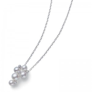 4.75-5.25mm A+ Akoya Pearls and Diamonds Pendant 0.05 cts White Gold 18K MPQ10041ADXW
