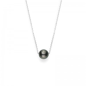 10 mm Tahitian Cultured Single Black Pearl Necklace MPQ10059BXXW