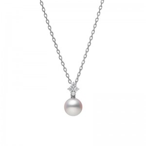 Mikimoto MPQ10171ADXW Pearl and Diamond Pendant Necklace