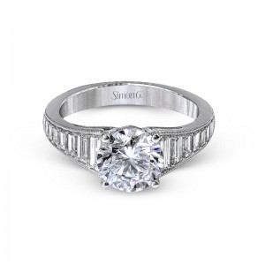 MR2358 Vintage Explorer Collection White Gold Round Cut Engagement Ring