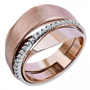 Simon G 18K White & Rose Gold Diamond Fashion Ring