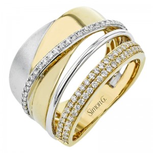 MR4001 Fashion Ring in 18K Gold with Diamonds
