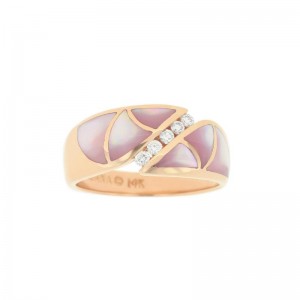 NRCF643MP Rose Gold Diamond and Pink Mother of Pearl Ring