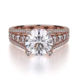 R306S-1.5 Stella Rose Gold Round Engagement Ring 1.25
