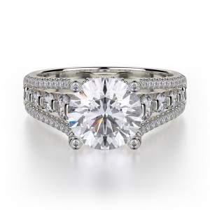 R306S-1.5 Stella Platinum Round Engagement Ring 1.25