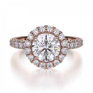 R320-1 Europa Rose Gold Round Engagement Ring 0.75