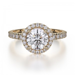 R320S-1 Europa Yellow Gold Round Engagement Ring 0.75