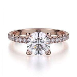 R371-0.75 Europa Rose Gold Round Engagement Ring 0.55