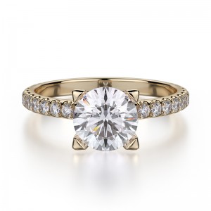 R371-0.75 Europa Yellow Gold Round Engagement Ring 0.55