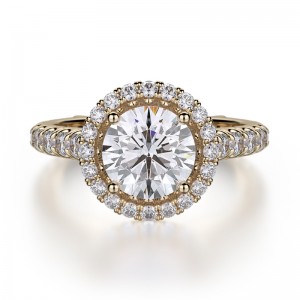 R440-0.75 Europa Yellow Gold Round Engagement Ring 0.55