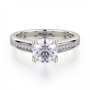 R461S-1 Love Platinum Round Engagement Ring 0.75