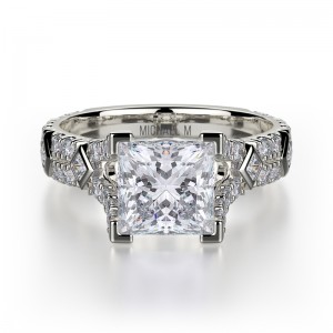 R511-1 Europa Platinum Princess Cut Engagement Ring 0.75