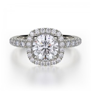 R536-0.75 Europa White Gold Round Engagement Ring 0.55