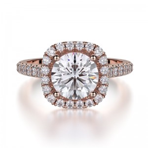 R539-1 Europa Rose Gold Round Engagement Ring 0.75