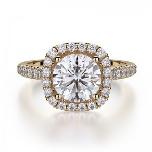 R539-1 Europa Yellow Gold Round Engagement Ring 0.75