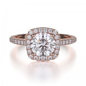 R539S-1 Europa Rose Gold Round Engagement Ring 0.75