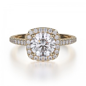 R539S-1 Europa Yellow Gold Round Engagement Ring 0.75
