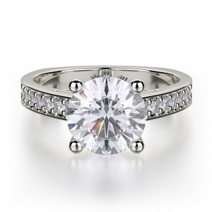R648-2 Love Platinum Round Engagement Ring 1.5