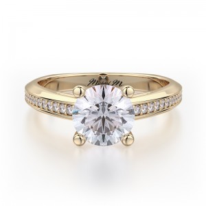R650-1 M Yellow Gold Round Engagement Ring 0.75