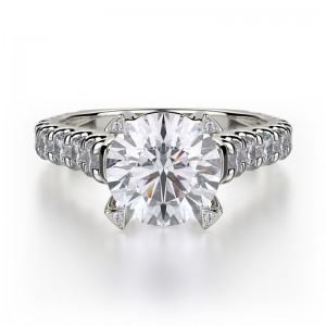 R655-2 Stella Platinum Round Engagement Ring 1.75