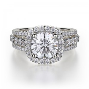 R681-1.5 Stella Platinum Round Engagement Ring 1.25