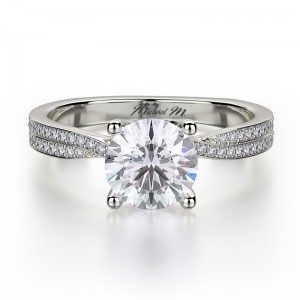 R694-1 Love Platinum Round Engagement Ring 0.75