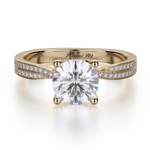 R694-1 Love Yellow Gold Round Engagement Ring 0.75