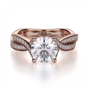 R709-1.25 Love Rose Gold Round Engagement Ring 1