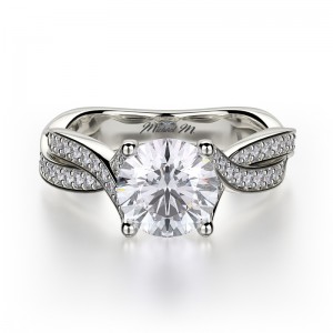 R709-1.25 Love Platinum Round Engagement Ring 1