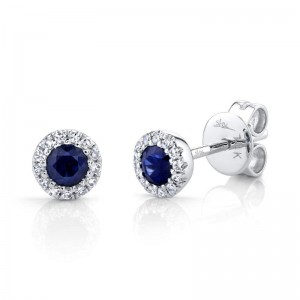 SC55002752 Eden Diamond and Blue Sapphire Stud Earrings