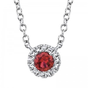 SC55002756 14K White Gold Ruby & Diamond Necklace