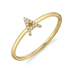 SC55005348-A Shy Creation Yellow Gold Diamond Initial Ring - Letter A