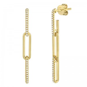 SC55009644 Kate 0.17CT Diamond Paper Clip Link Earrings