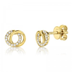 SC55009822 Kate 0.09CT Diamond Love Knot Circle Stud Earrings