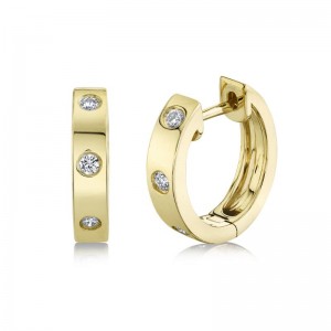 SC55010251 Kate 0.11CT Diamond Yellow Gold Huggie Earrings
