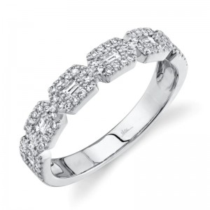 Shy Creation White Gold 0.46CT Diamond Baguette Ring
