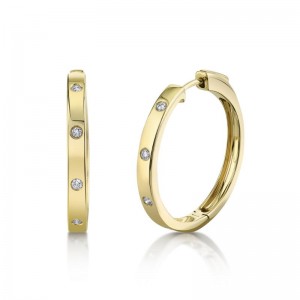 SC55020226 Kate 0.15CT Diamond Yellow Gold Hoop Earrings