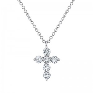SC55021390 Gia 0.50CT Diamond Cross Pendant