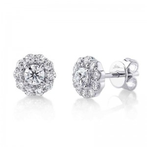 SC55022480 Kate 0.82CT Diamond and White Gold Stud Earrings