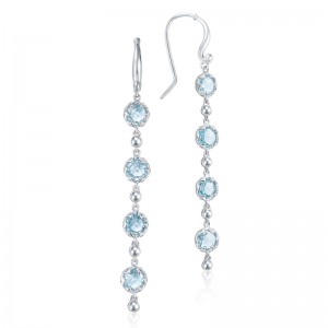 acori SE21402 Sterling Silver/18K Blue Topaz Dangle Earrings