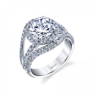 18K White Gold This Halo Engagement Ring