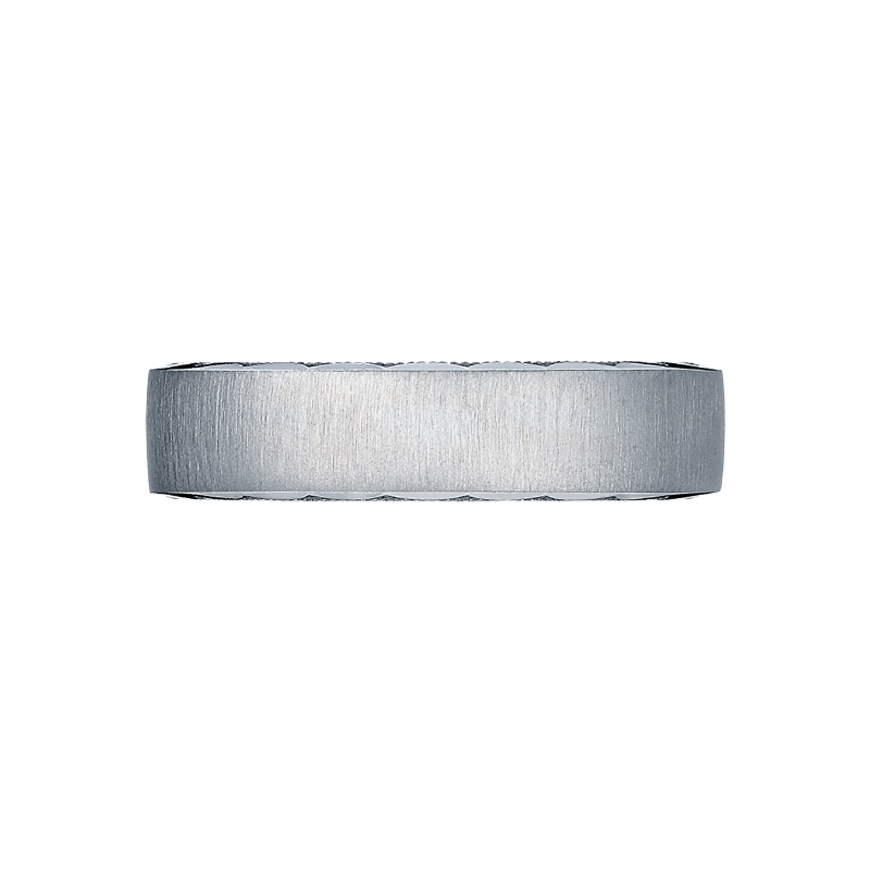 105-6S Sculpted Crescent Men's Platinum Wedding Band