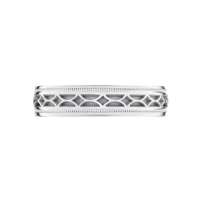 113-6 Sculpted Crescent Men's Platinum Wedding Band