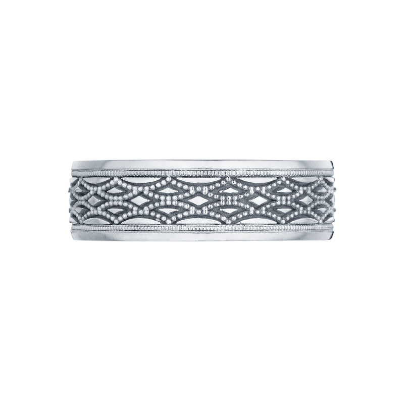 116-7 Sculpted Crescent Men's Platinum Wedding Band